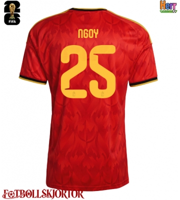 Belgien Nathan Ngoy #25 Hemmatröja VM 2026 Kortärmad